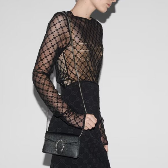 NWT - Gucci Dionysus Super Mini Bag in Black Leather - Picture 2 of 6